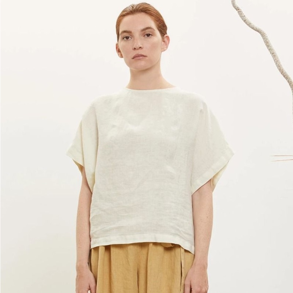 Linen Box Top Cream by Black Crane